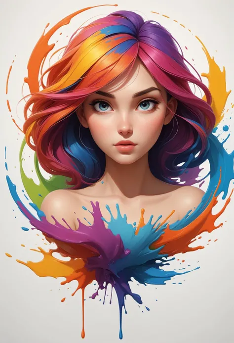 a woman with colorful hair and a big smile