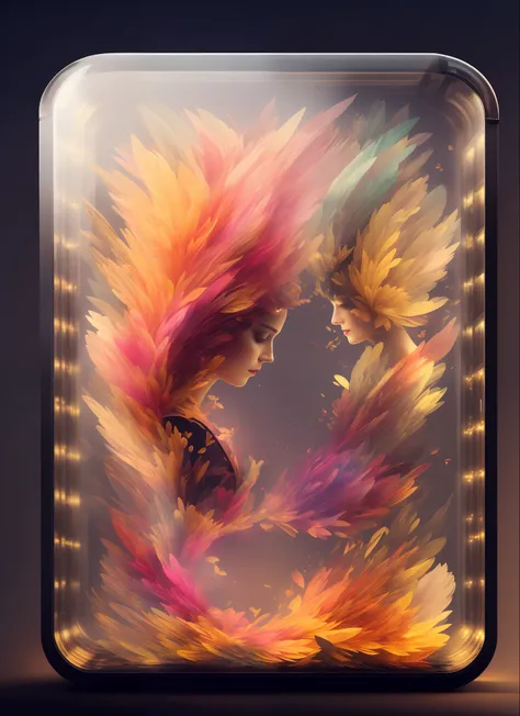 (knollingcase:1.2), samdoesarts style (symmetry:1.1) (floral:1.05) woman as a beautiful goddess, pink and gold and opal colour s...
