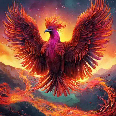 imagine an image of a majestic phoenix, wings outstretched, rising from the ashes. as you reflect on the quote, envision yoursel...