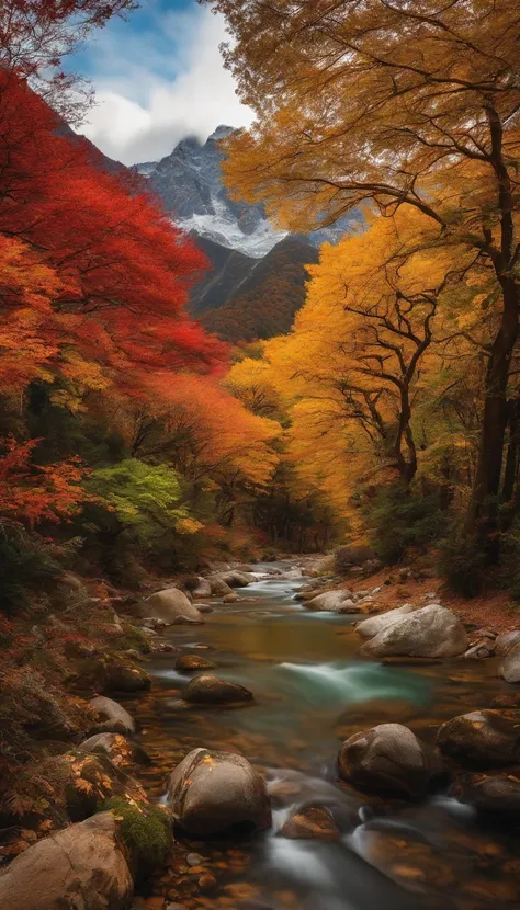 mountains of the southern alps、autumn foliage season