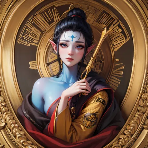 mascot、god、avatar、Oil painting touch、comical、Top image quality、masterpiece、8K
