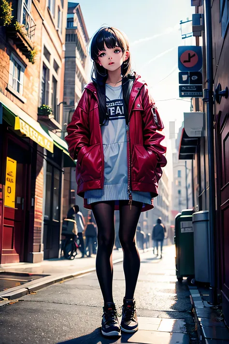 highest quality, detailed background, girl, ,euro_street, random_wear,