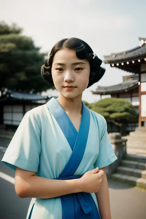 kioto, 1934. a young ((((14-year-old)) sayuri)), strikingly beautiful, delicate facial features, porcelain skin, expressive eyes...