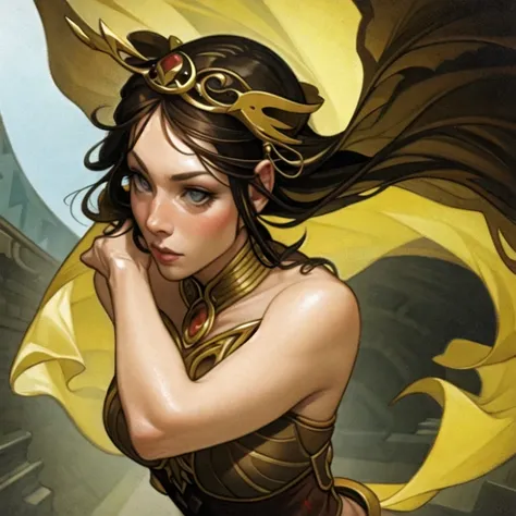 (masterpiece, best quality:1.2), 1girl, solo, in drkiridescentrealm style