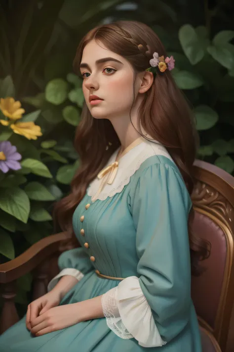 best quality,4k,8k,highres,masterpiece:1.2,ultra-detailed,realistic:1.37,mesma garota 1885,england,pre-raphaelite,portraits,16-y...