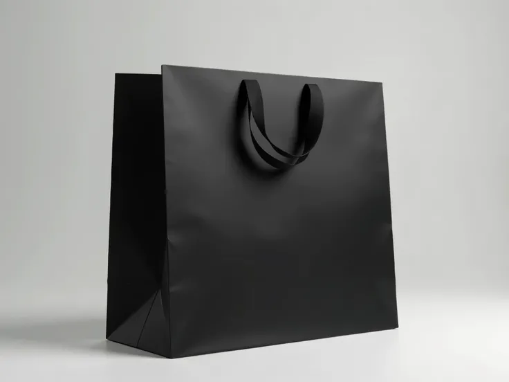 premium and luxurious paper bag black and white with handles